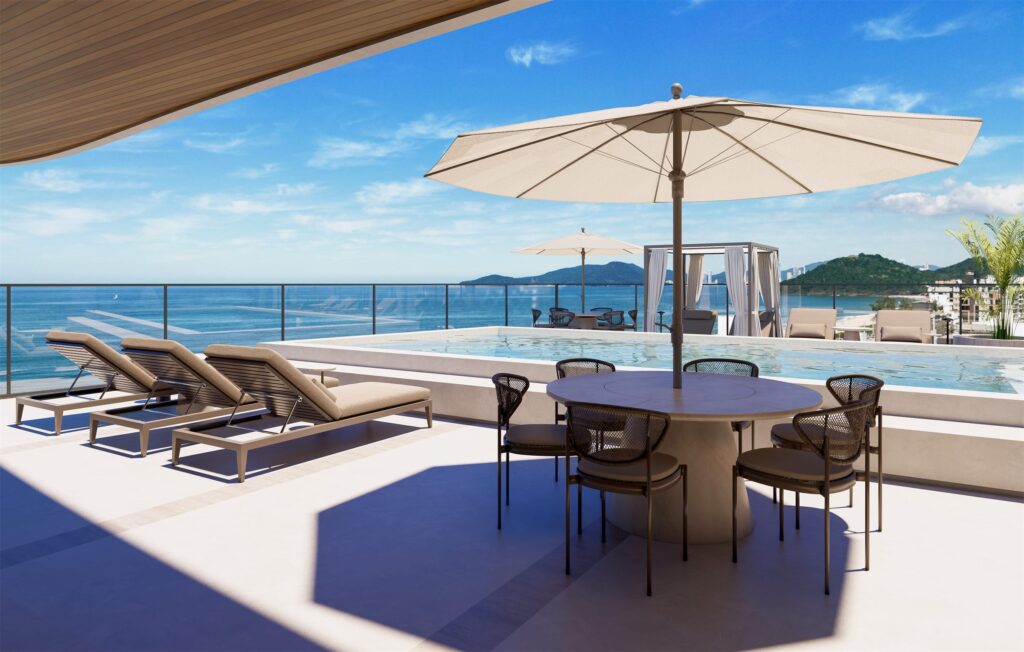 Solário com vista para o mar